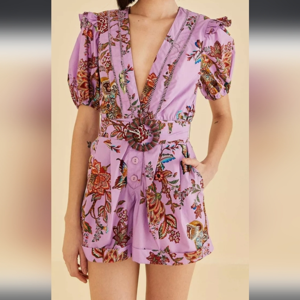 FARM Rio Floral Purple Jumpsuit